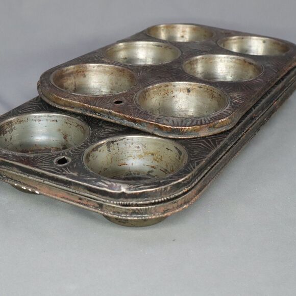Muffin Pans Set of 3 EKCO (2) 8 count (1) 6 count Starburst Pattern Oven x - Picture 4 of 11